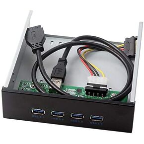 cablecc USB-C & USB 3.0 HUB 4 Ports Front Panel to Motherboard 20Pin Connector Cable for 5.25" CD-ROM Bay