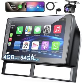 [4+64G] ستيريو سيارة Android لسيارة Jeep Grand Cherokee 1998-2005 يدعم Carplay اللاسلكي وAndroid Auto، راديو سيارة بلوتوث بشاشة لمس IPS مقاس 9 بوصة مع نظام تحديد المواقع العالمي (GPS)، واي فاي، راديو FM، كاميرا احتياطية، SWC، ميكروفون in Kuwait