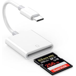 USB C SD Card Reader for iPhone 16 15, USB Type C to SD Card Adapter Trail Game Camera Viewer Memory Card Reader Compatible for iPhone 16/16 Plus/16 Pro/16 Pro Max/15/15 Plus/15 Pro/15 Pro Max