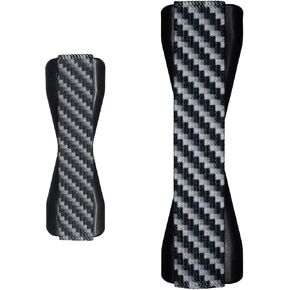 LOVEHANDLE Carbon Fiber Design Duo Grip for Most Smartphones and Tablets - Elastic Phone Strap with Black Base - Combo Phone Grip + Tablet XL Grip, LH01XL-Carbon1