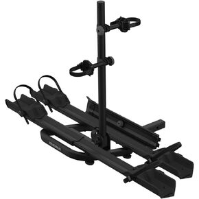 Yakima OnRamp LX 3 Position Dual Tray Hitch Bike Rack with Integrated Ramp, Wheel Straps, and Lock Loop for 2 Inch Hitch Receivers, Black