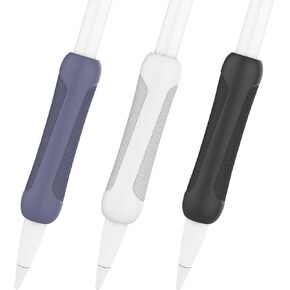 3 Pack iPencil Grip Ergonomic Silicone Grip Holder for Apple Pencil 1st 2nd Gen,Protective Skin Sleeve Case Accessories Compatible with Apple Pencil 1st and 2nd Generation (Light)