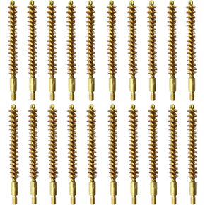 All Brass Bore Bronze Brushes for 22 lr 30 Rifle Cleaning & .357 38 9mm Pistol Cleaning 20 Pieces