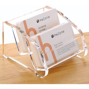 Acrylic Business Card Holder Display for Women and Men 3 slots 3 Tier ,Clear Cards Stand for Desk -Slots That Tilt Back to Prevent Business cards from(3 Slot-H)