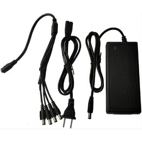 محول إمداد الطاقة للكاميرا الأمنية AC100-240V إلى DC 12V 5A 60W محول مع مقسم طاقة 4 اتجاهات لنظام أمان CCTV DVR