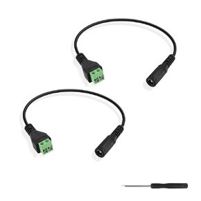 GINTOOYUN DC Power Adapter Cable DC5.5 x 2.5mm Female to Terminal Jack Adapter Connector Cable for CCTV Security Camera, Power Supply,LED Strip,Router 2pcs