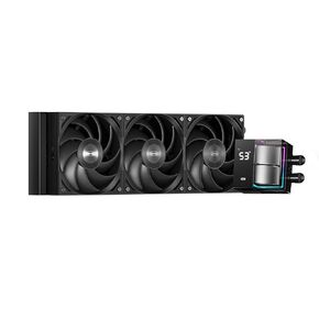 PCCOOLER CPS DS360 AIO Liquid CPU Cooler Liquid Cooling - 3 Pack F5 R120 Case Fans - Digital Monitor 360mm Liquid Cooler CPU for AM4 AM5 Intel LGA 1700/1851/20XX AIO Water Cooler Black