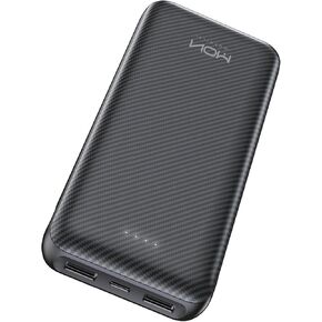 MOXNICE Portable Charger 20000mAh Power Bank, USB-C 5V/3A Input & Output Battery Pack External Phone Charger, Compatible with iPhone 15 14 13 12, Galaxy S24 S23 S22, iPad, Pixel, etc (Black)