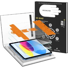 EZ-GLAZ- 2 Pack Screen Protector for iPad 10th Generation 10.9 Inch (2022), 9H Hardness Tempered Glass with Easy Application Tray,Support Apple Pencil,Case Compatible,HD Clear