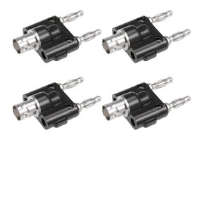 BNC Female to Dual Banana Male Plug Jack Binding Posts RF Coaxial Adapter BNC to Banana Coax Jack Connector 4-Pack