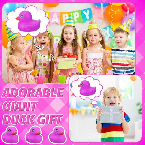 Honoson 6.89 Inch Giant Rubber Duck Big Rubber Duck Large Duck Bath Toy with Squeaky Sound for Summer Baby Shower Birthday Party Favor Gift (Pink) in Saudi Arabia