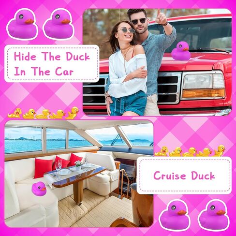 Honoson 6.89 Inch Giant Rubber Duck Big Rubber Duck Large Duck Bath Toy with Squeaky Sound for Summer Baby Shower Birthday Party Favor Gift (Pink) in Saudi Arabia