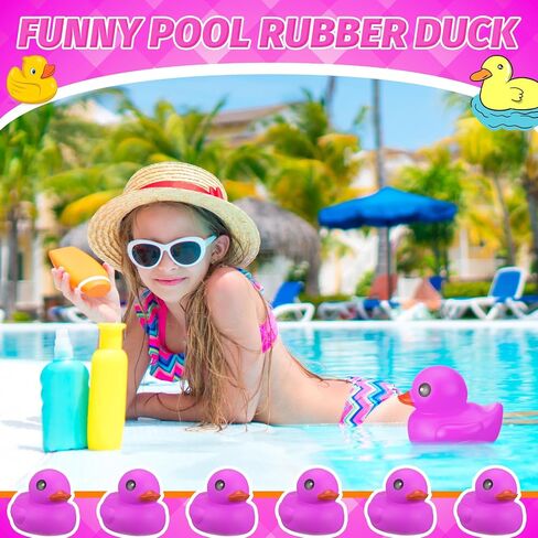 Honoson 6.89 Inch Giant Rubber Duck Big Rubber Duck Large Duck Bath Toy with Squeaky Sound for Summer Baby Shower Birthday Party Favor Gift (Pink) in Saudi Arabia