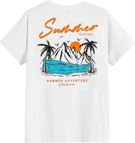 SOLY HUX Men's Graphic Tees Short Sleeve T Shirts Letter Print Summer Casual Tee Top Black Tropical Graphic L in Saudi Arabia