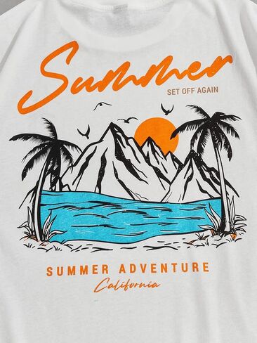 SOLY HUX Men's Graphic Tees Short Sleeve T Shirts Letter Print Summer Casual Tee Top Black Tropical Graphic L in Saudi Arabia