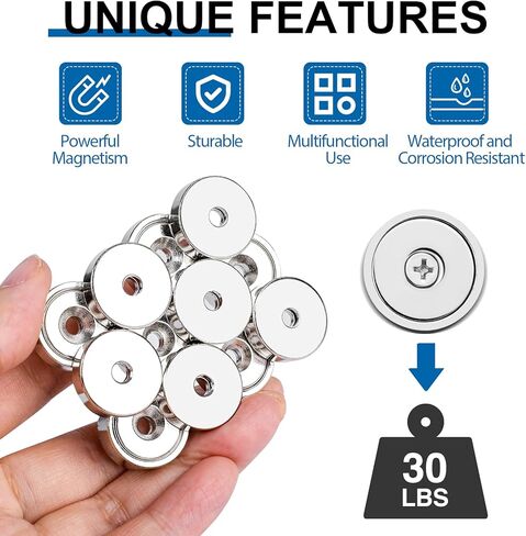 LOVIMAG 20LBS Neodymium Magnets, 6Pack Rare Earth Magnets Matching Screws, Cabinet Magnets and Cabinet Door Magnets for Kitchen Doors, Tool Room, Lifting - 0.63x0.19inch in Saudi Arabia