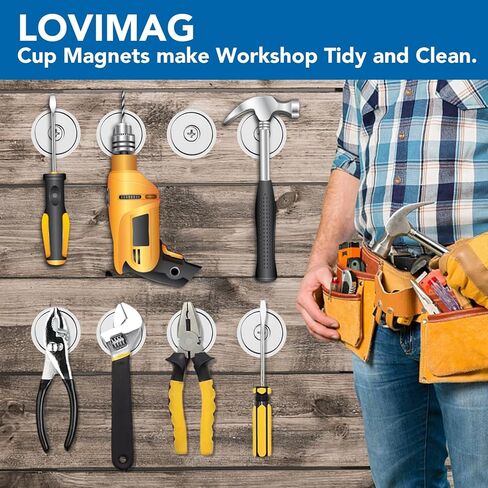 LOVIMAG 20LBS Neodymium Magnets, 6Pack Rare Earth Magnets Matching Screws, Cabinet Magnets and Cabinet Door Magnets for Kitchen Doors, Tool Room, Lifting - 0.63x0.19inch in Saudi Arabia