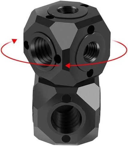 Mini Hexahedron Cold Shoe Extension Mount Adapter with 1/4",3/8"- Screw Hole Tripod Mount for Gopro 13/12/11/10/9, Insta360,iPhone, Lights, Monitors, Microphones and Other Camera Accessories in Saudi Arabia