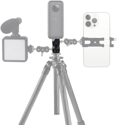 Mini Hexahedron Cold Shoe Extension Mount Adapter with 1/4",3/8"- Screw Hole Tripod Mount for Gopro 13/12/11/10/9, Insta360,iPhone, Lights, Monitors, Microphones and Other Camera Accessories in Saudi Arabia