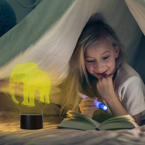 مصابيح Bagvhandbagro Wolf ثلاثية الأبعاد، ضوء ليلي الذئب، 7 ألوان LED متغيرة الإضاءة، لمس USB شحن طاولة مكتب غرفة النوم ديكور عشاق الذئب هدايا عيد الميلاد للأولاد والبنات والأطفال والأصدقاء in Kuwait