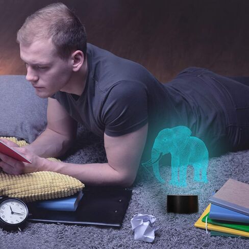 مصابيح Bagvhandbagro Wolf ثلاثية الأبعاد، ضوء ليلي الذئب، 7 ألوان LED متغيرة الإضاءة، لمس USB شحن طاولة مكتب غرفة النوم ديكور عشاق الذئب هدايا عيد الميلاد للأولاد والبنات والأطفال والأصدقاء in Kuwait