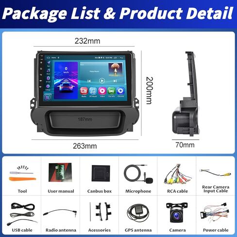 2+64G Android 13 Car Stereo for Chevrolet Chevy Malibu 2009-2014 with Wireless CarPlay Android Auto, 9" Touchscreen in Dash GPS Radio with WiFi Mirror Link Bluetooth FM RDS EQ SWC Backup Camera in Kuwait
