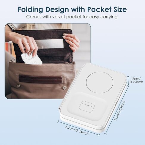 3 in 1 Wireless Charging Station Wireless Charger with Foldable Magnetic Induction Wireless Charging for Mobile Phones That Support for iPhone for Samsung for Huawei for iWatch for Airpods in Kuwait