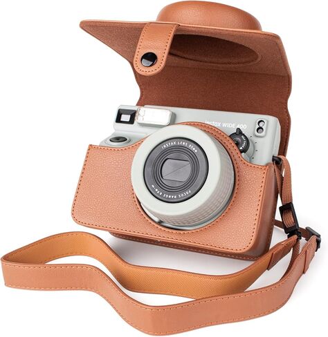 MUZIRI KINOKOO Clear Case for Fuji Instax Wide 400 Instant Camera - Hard PVC Protective Case for Instax Wide 400 Carrying Protective Case with Adjustable Shoulder Strap -Transparent in Saudi Arabia