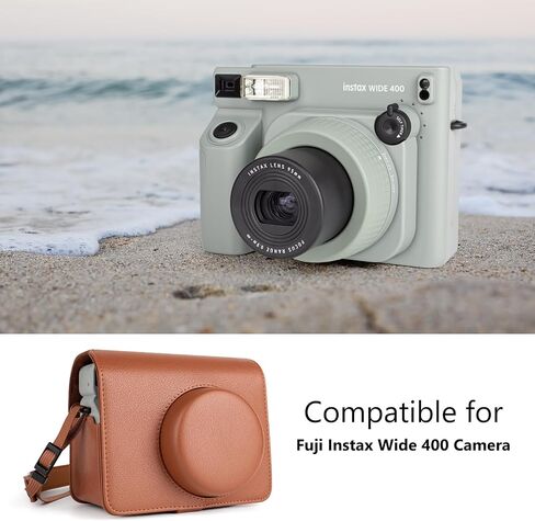 MUZIRI KINOKOO Clear Case for Fuji Instax Wide 400 Instant Camera - Hard PVC Protective Case for Instax Wide 400 Carrying Protective Case with Adjustable Shoulder Strap -Transparent in Saudi Arabia