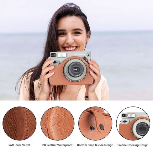MUZIRI KINOKOO Clear Case for Fuji Instax Wide 400 Instant Camera - Hard PVC Protective Case for Instax Wide 400 Carrying Protective Case with Adjustable Shoulder Strap -Transparent in Saudi Arabia