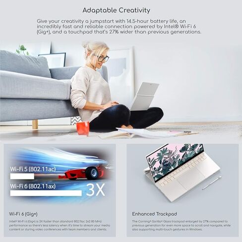 ConceptD 3 Ezel CC314-72G-72SX Convertible Creator Laptop, Intel i7-10750H, GeForce GTX 1650, 14-inch FHD IPS with Gorilla Glass, PANTONE Validated, 100% sRGB, 16GB DDR4, 512GB NVMe SSD, Pen (Renewed) in Saudi Arabia