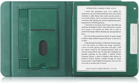 Case for Kobo Libra Colour(2024)/Libra 2(2021)/Tolino Vision Color(2024)/Vision 6(2021) 7"- Premium PU Leather Stand Cover with Card Slot & Auto Wake/Sleep Smart Cover,Green in Saudi Arabia
