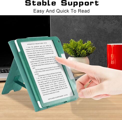 Case for Kobo Libra Colour(2024)/Libra 2(2021)/Tolino Vision Color(2024)/Vision 6(2021) 7"- Premium PU Leather Stand Cover with Card Slot & Auto Wake/Sleep Smart Cover,Green in Saudi Arabia