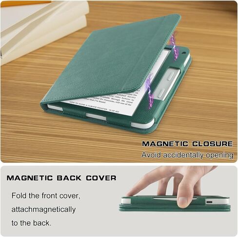 Case for Kobo Libra Colour(2024)/Libra 2(2021)/Tolino Vision Color(2024)/Vision 6(2021) 7"- Premium PU Leather Stand Cover with Card Slot & Auto Wake/Sleep Smart Cover,Green in Saudi Arabia