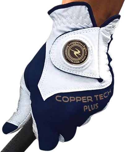 Copper Tech Men's Golf Gloves - Optimal Wrist Support with Copper Infused Thread - 100% AAA Synthetic Tacky Leather - Perfect for Summer & Fall Golfing - Golf Gloves Men (Hand Orientation: Both Hand) in Kuwait
