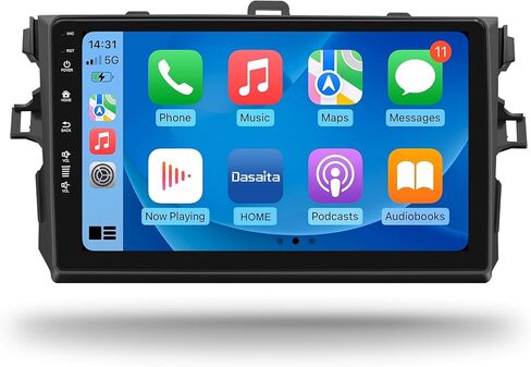 داسايتا 9 "Carplay ستيريو لتويوتا كورولا 2007 2007 2008 2009 2010 2011 لاسلكي أندرويد سيارة راديو شاشة تعمل باللمس رئيس وحدة بلوتوث مرآة رابط راديو FM in Kuwait