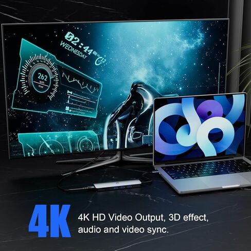 Tiergrade USB C Hub Adapter, 6 in 1 USB C Hub with 4K HDMI Output, 3 USB-A 3.0, SD&TF Card Slot, USB C Multiport Adapter Compatible with MacBook/iPad Pro/HP/Dell/Surface/Chromebook and More in Kuwait