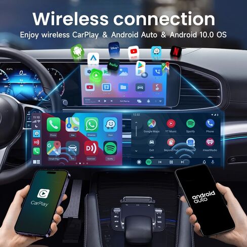 محول Android Box CarlinKit اللاسلكي CarPlay. سهل التشغيل، التوصيل والتشغيل، تحويل السلك إلى لاسلكي، دعم مقاطع الفيديو Netflix، YouTube، إلخ، نظام Android 3 في 1 CarPlay Android Auto Dongle(LITE) in Kuwait