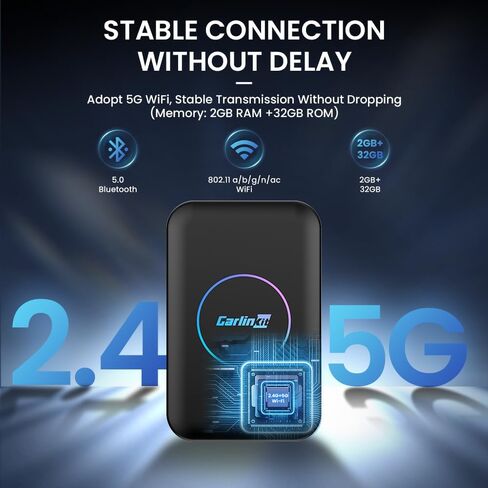 محول Android Box CarlinKit اللاسلكي CarPlay. سهل التشغيل، التوصيل والتشغيل، تحويل السلك إلى لاسلكي، دعم مقاطع الفيديو Netflix، YouTube، إلخ، نظام Android 3 في 1 CarPlay Android Auto Dongle(LITE) in Kuwait