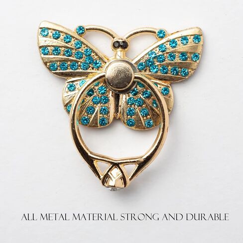 [2 Packs] Butterfly Glitter Bling Bling Phone Ring Holder, Sparkle Phone Ring Grip Artificial Diamond Stand,Rhinestone Cell Finger Ring for Phones,Pad in Kuwait