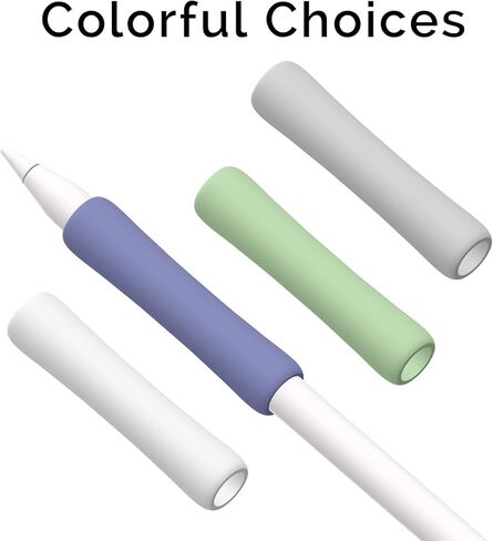 4 عبوات من قبضة السيليكون المتوافقة مع قلم Apple Pencil الجيل الأول، حامل قبضة iPencil مريح للكتابة والتحكم الدقيق (أبيض/أزرق/رمادي/أسود) in Kuwait