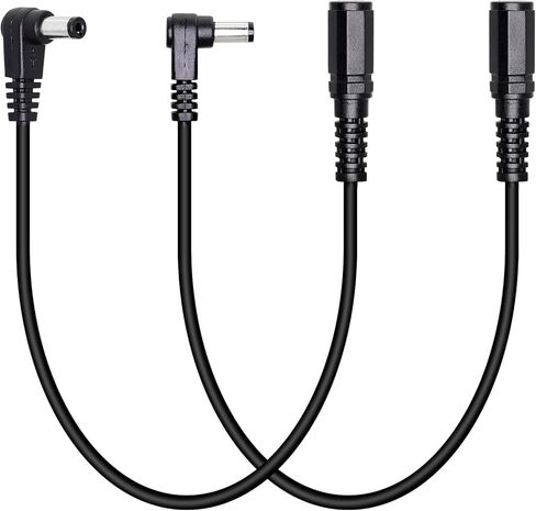 RIIEYOCA 2 Pack 90 Degree DC 5.5mm x 2.1mm Extension Cord, 90 Degree Right Angle Male to Female Short Power Cable,for CCTV Security Cameras Surveillance Syste, Length:20cm in Saudi Arabia