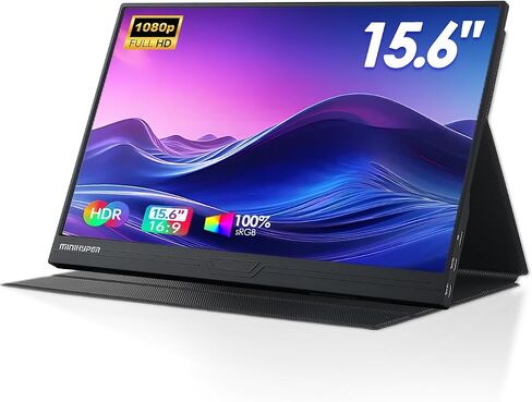 شاشة محمولة 15.6 بوصة 1080 بكسل FHD USB-C HDMI IPS شاشة ألعاب محمولة، مكبرات صوت مزدوجة HDR، غطاء ذكي شاشة محمولة خارجية لأجهزة الكمبيوتر المحمول PC Mac Xbox PS5/PS4 Switch Phone in Saudi Arabia
