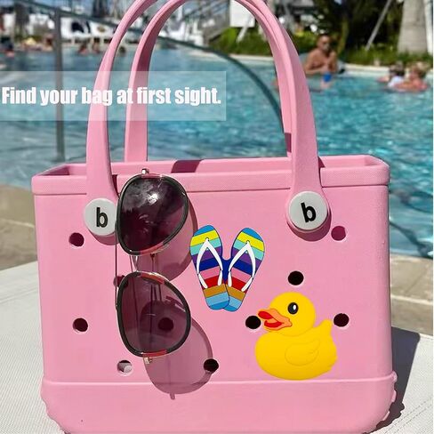Bogg Bag Accessories Silicone Bogg Bag Charms Fade-Resistant Bogg Bag Accessories charm 0.5cm Thick Compatible with Most Bogg Bag (Rugby) in Kuwait