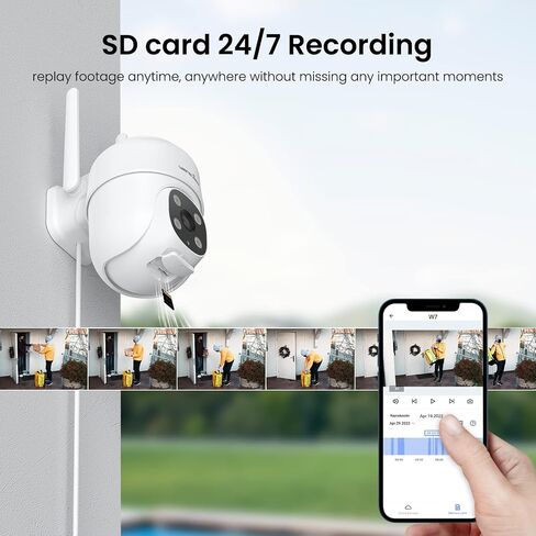 wansview 2K Security Cameras Wireless Outdoor-Home Security Cameras via Remote Control with Phone APP for 360° View, Color Night Vision, 24/7 SD Card Storage, Works with Alexa/Google Home, W7-4G-1pack in Saudi Arabia