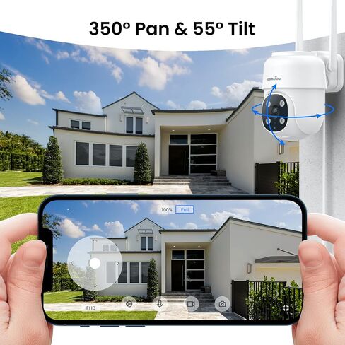 wansview 2K Security Cameras Wireless Outdoor-Home Security Cameras via Remote Control with Phone APP for 360° View, Color Night Vision, 24/7 SD Card Storage, Works with Alexa/Google Home, W7-4G-1pack in Saudi Arabia