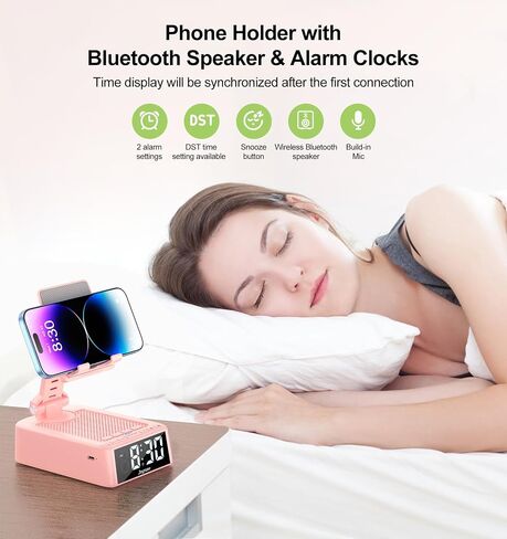 Gifts for Men Women, Phone Stand with Bluetooth Speaker 360° Rotable Angle in Kuwait