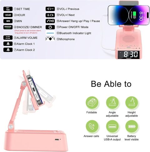 Gifts for Men Women, Phone Stand with Bluetooth Speaker 360° Rotable Angle in Kuwait