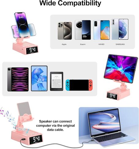 Gifts for Men Women, Phone Stand with Bluetooth Speaker 360° Rotable Angle in Kuwait