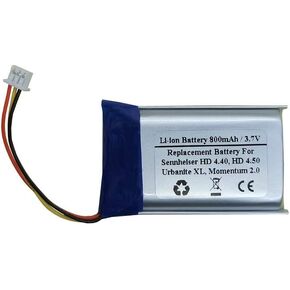 3.7V 800mAh Replacement Battery for Sennheiser HD 4.40, HD 4.50, Urbanite XL, Momentum 2.0 Wireless Bluetooth Headphones, AHB622540N01